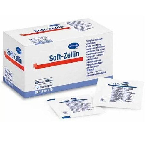 ΚΟΜΠΡΕΣΕΣ ΓΑΖΑΣ ΕΜΠΟΤΙΣΜΕΝΕΣ ΣΕ ΑΛΚΟΟΛΗ Soft-Zellin ®